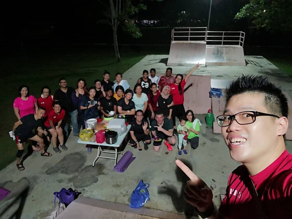 Benjamin Wong with BCX Bootcamp members at the USJ11 park